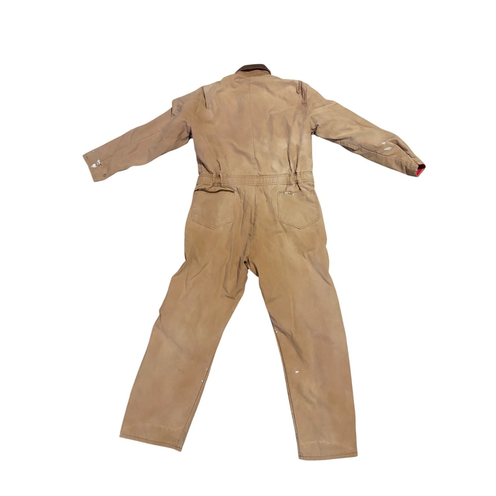 Vintage Walls Master Made Tan Cotton Duck Quilted Lined Work Coveralls Mens L - Picture 3 of 16